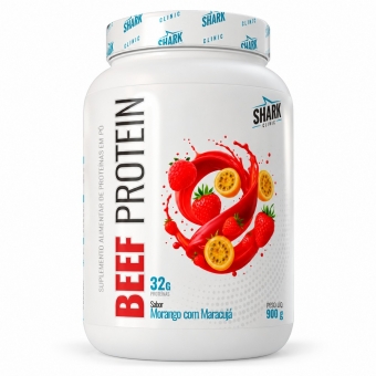 BEEF PROTEIN MORANGO COM MARACUJA 900G SHARK