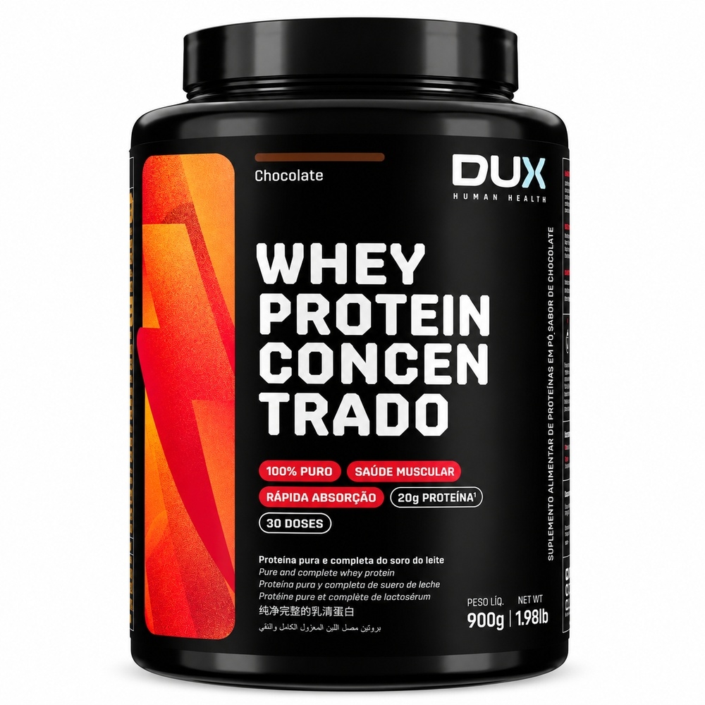 WHEY PROTEIN CONCENTRADO CHOCOLATE POTE 900G DUX - Padrão