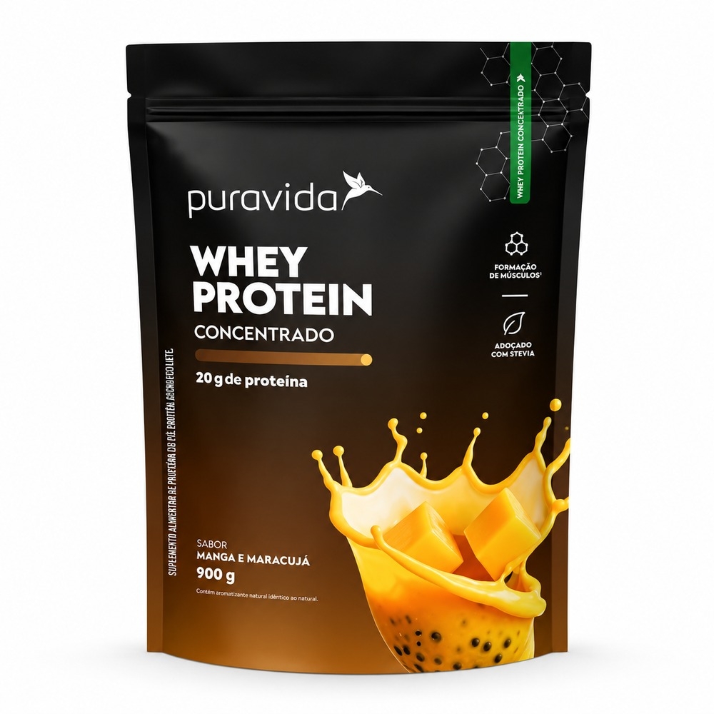 WHEY PROTEIN MANGA E MARACUJA 900G PURA VIDA - Padrão