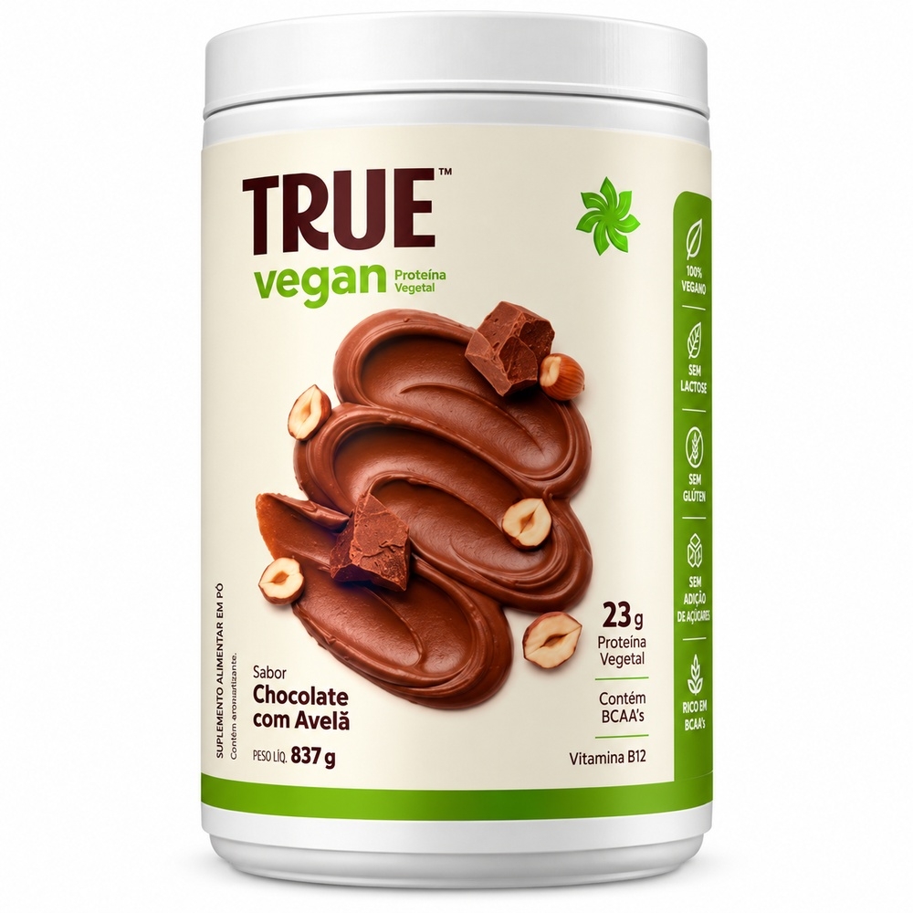 TRUE VEGAN CHOCOLATE COM AVELA 837G TRUE SOURCE - Padrão